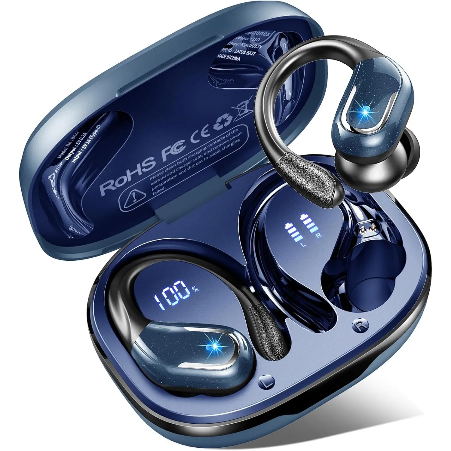Bluetooth Kopfhörer Sport, 75Std Kopfhörer Kabellos Bluetooth 5.4 mit Bügel