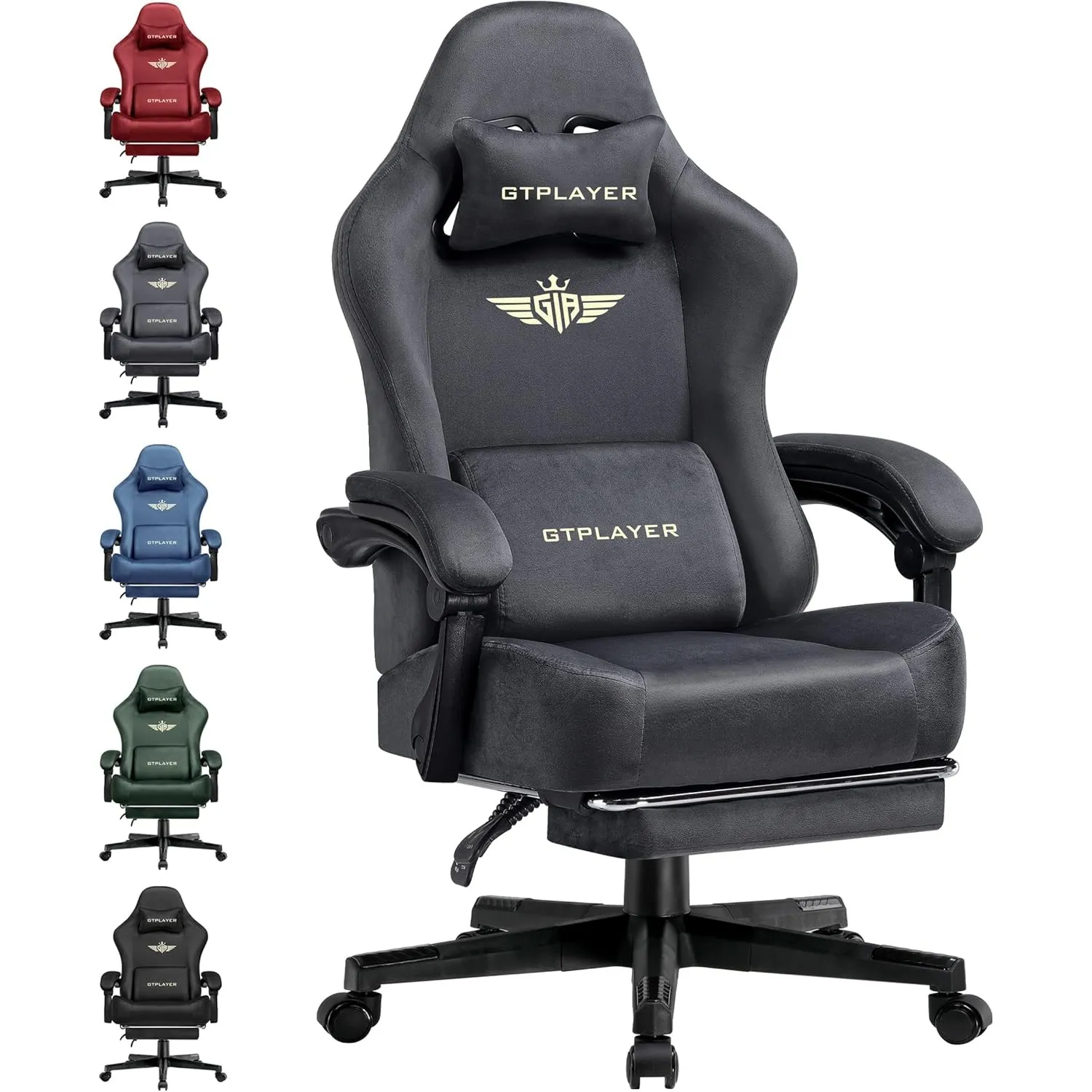 GTPLAYER Gaming Stuhl, Atmungsaktiver Bürostuhl, bürostuhl ergonomisch, Hochwertiger - Stoff, Ergonomischer PC Stuhl, 1…