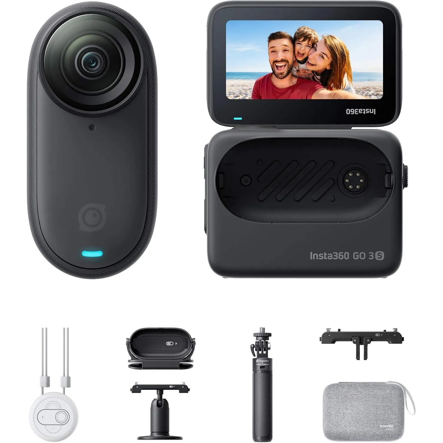 Insta360 GO 3S Reise-Bundle - Tragbare 4K Mini-Kamera, Freihand-POVs, Überall anbringbar, Stabilisierung, 140 min Akku,…