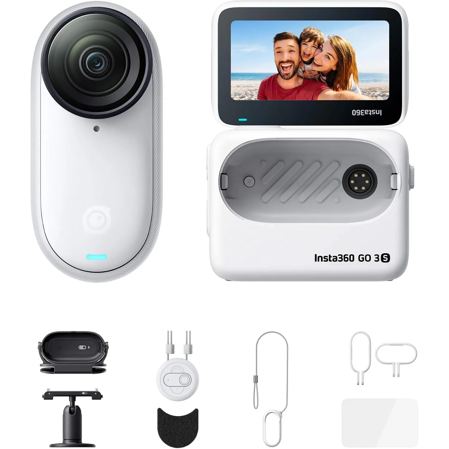 Insta360 GO 3S Action-Bundle - Tragbare 4K Mini-Kamera, Freihand-POVs, Überall anbringbar, Stabilisierung, 140 min Akku…