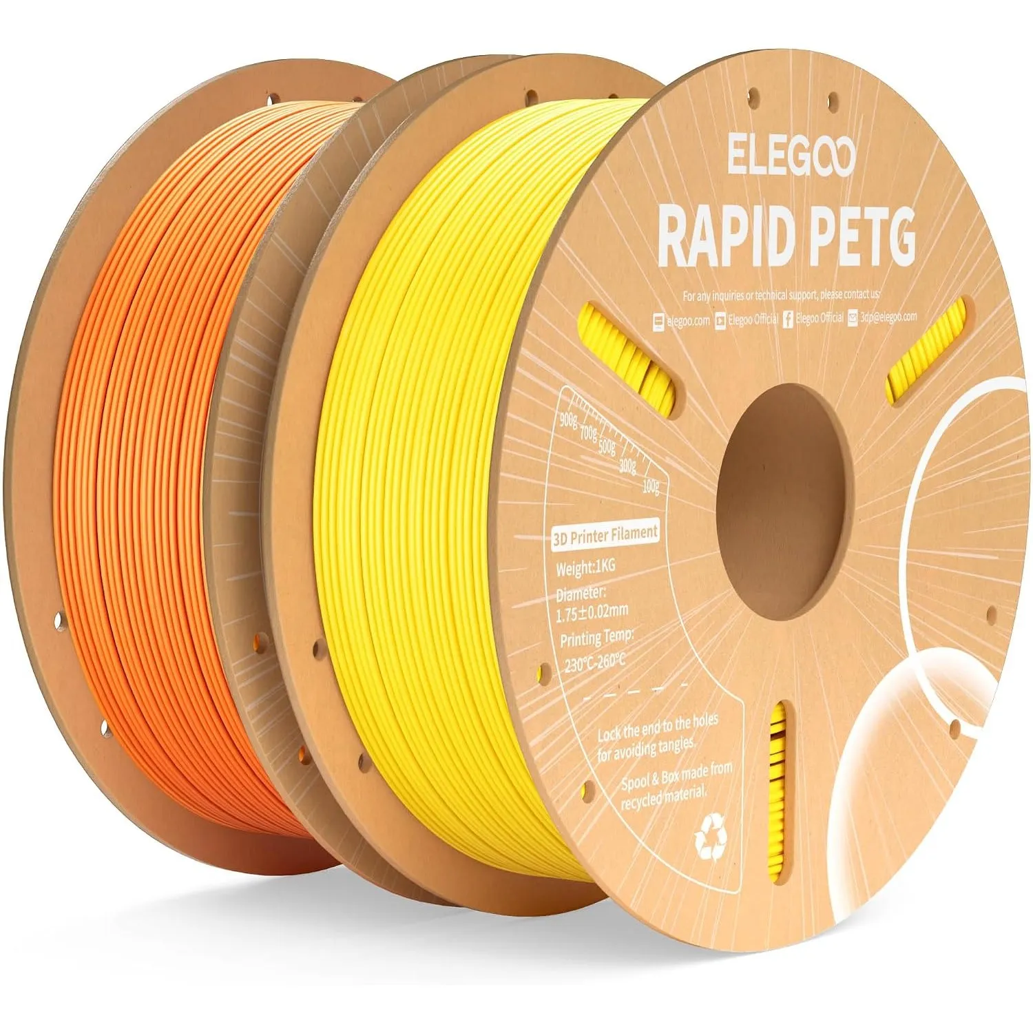 ELEGOO Rapid PETG Filament 1.75mm Gelb & Orange 2KG