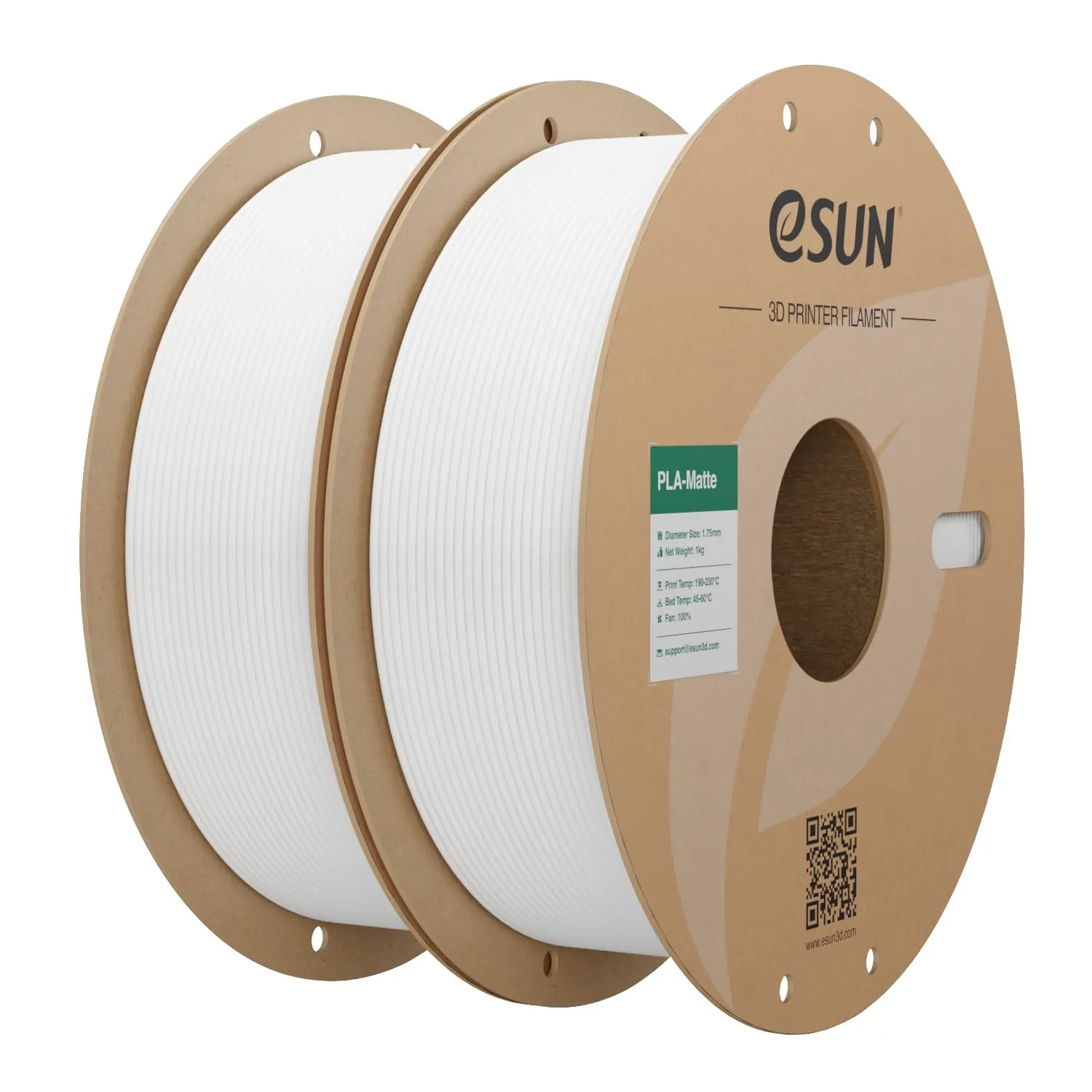 eSUN Upgraded Matte PLA Filament 1.75mm, Cremeweiß,2KG
