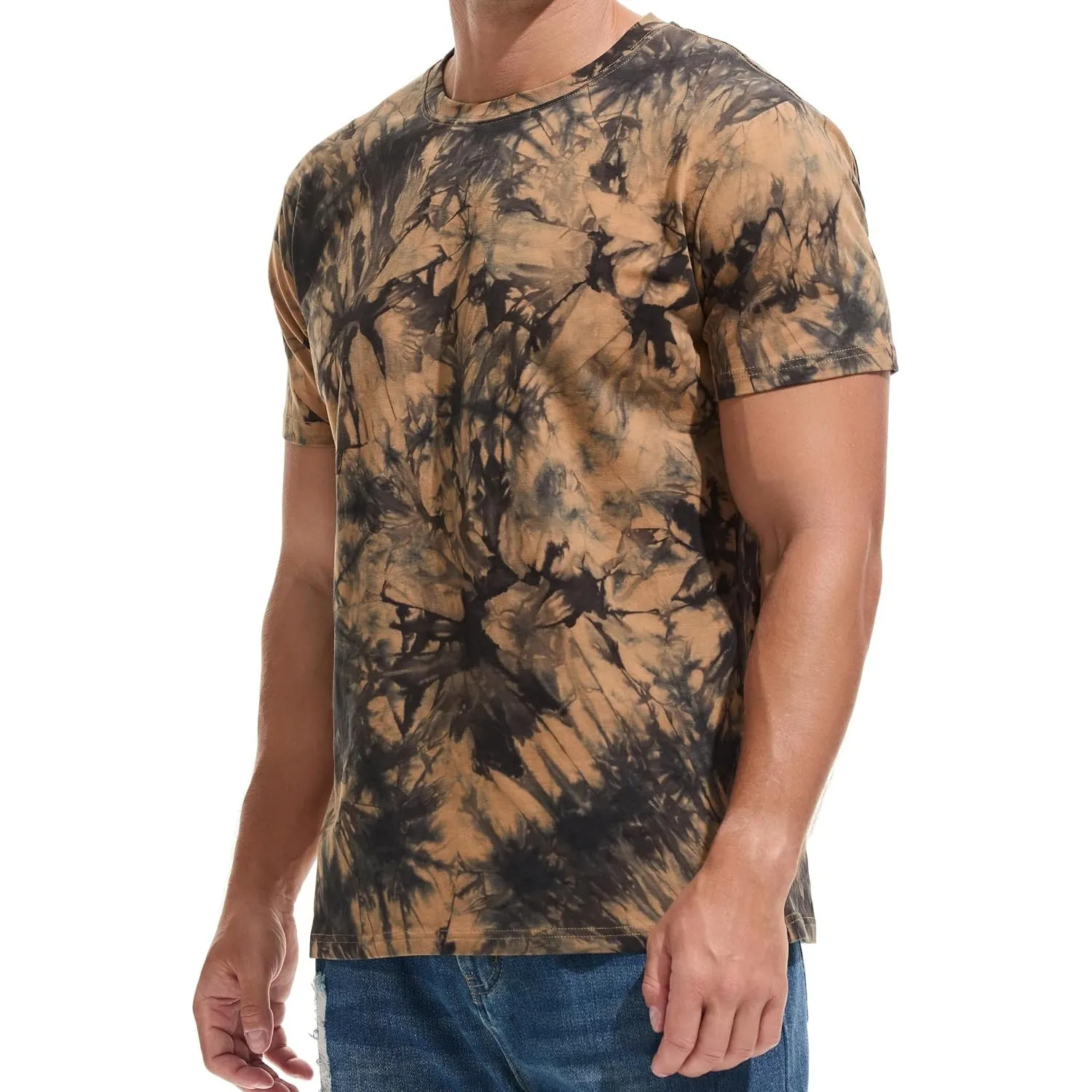 RONOMO Herren T-Shirt 95% Baumwolle 5% Spandex, Mikroelastik, Hautfreundlich