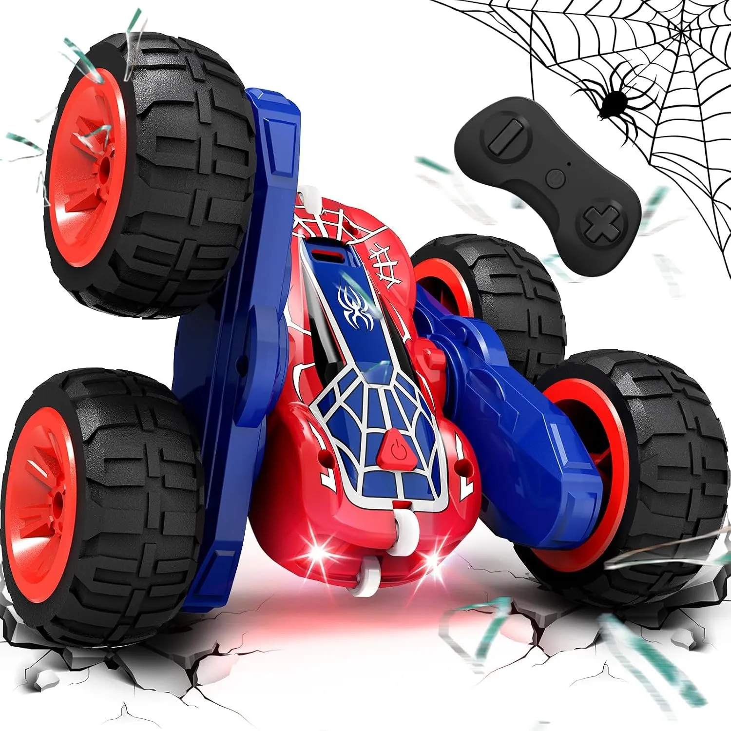 Tecnock 2026 Ferngesteuertes Auto mit 2.4 Ghz Fernbedienung 360°Flip Stunts Rc Auto Monstertruck mit Buntes Licht ab 6-…