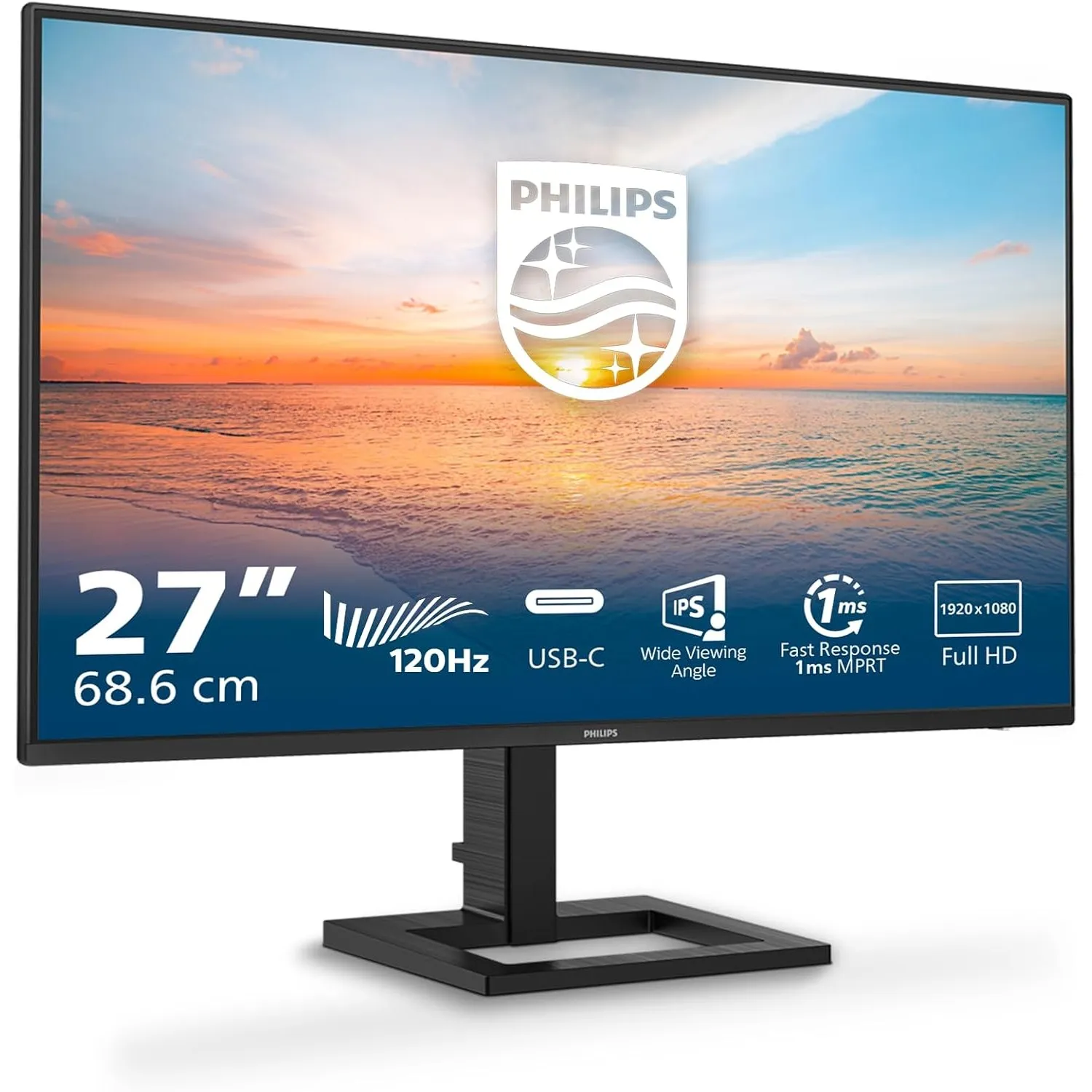 PHILIPS 27E1N1300AM 27 Zoll FHD USB Hub Monitor, 120Hz, IPS Panel, 4ms GtG, Adaptive Sync, Höhenverstellung,Lautspreche…