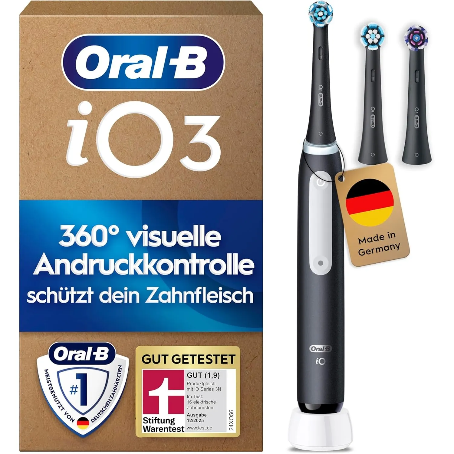 Oral-B iO Series 3 Elektrische Zahnbürste, Schwarz