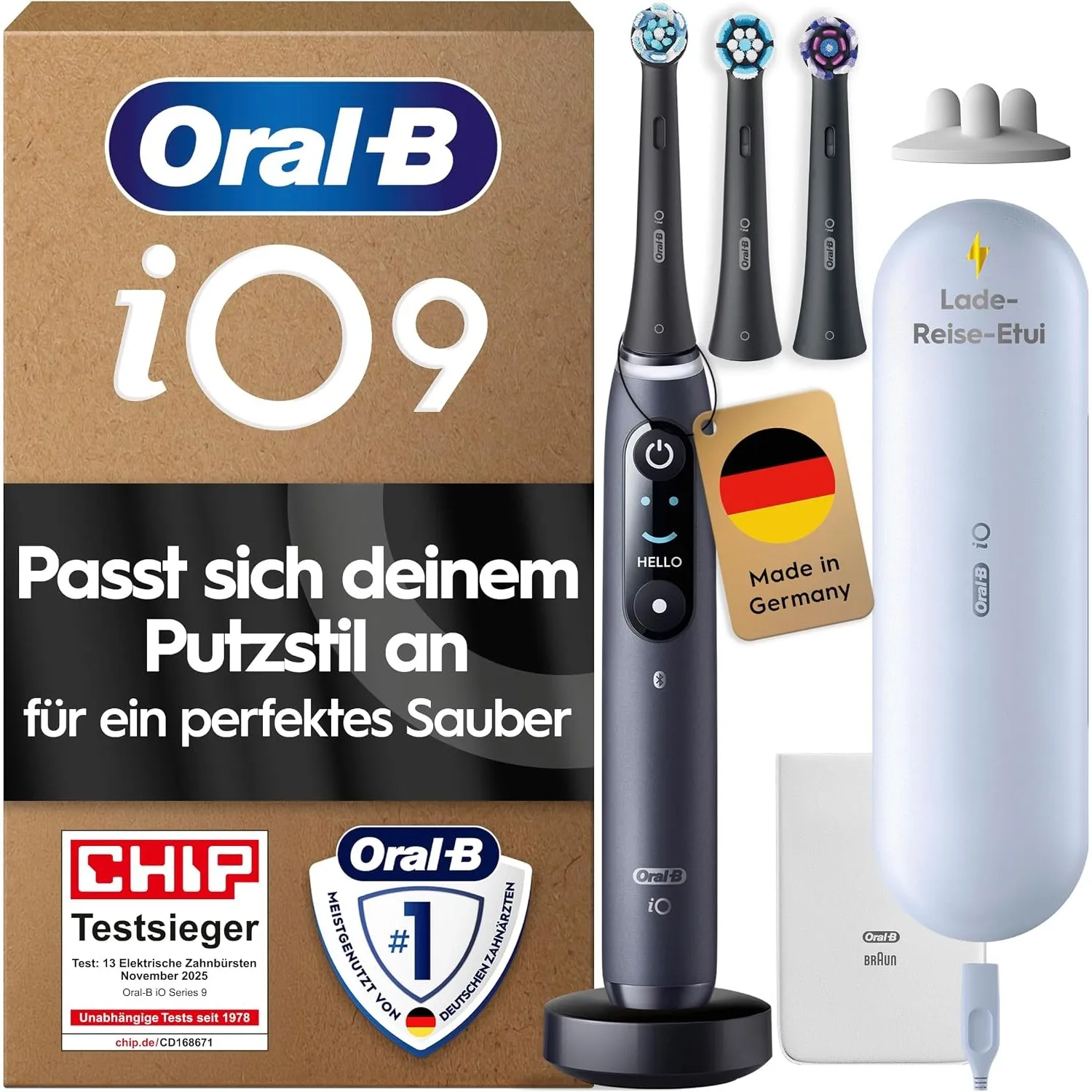 Oral-B iO Series 9 Elektrische Zahnbürste, Schwarz