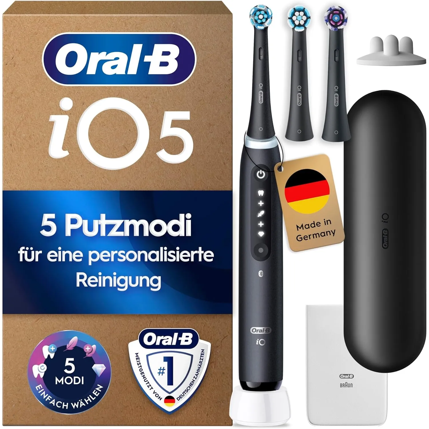 Oral-B iO Series 5 Elektrische Zahnbürste, Schwarz