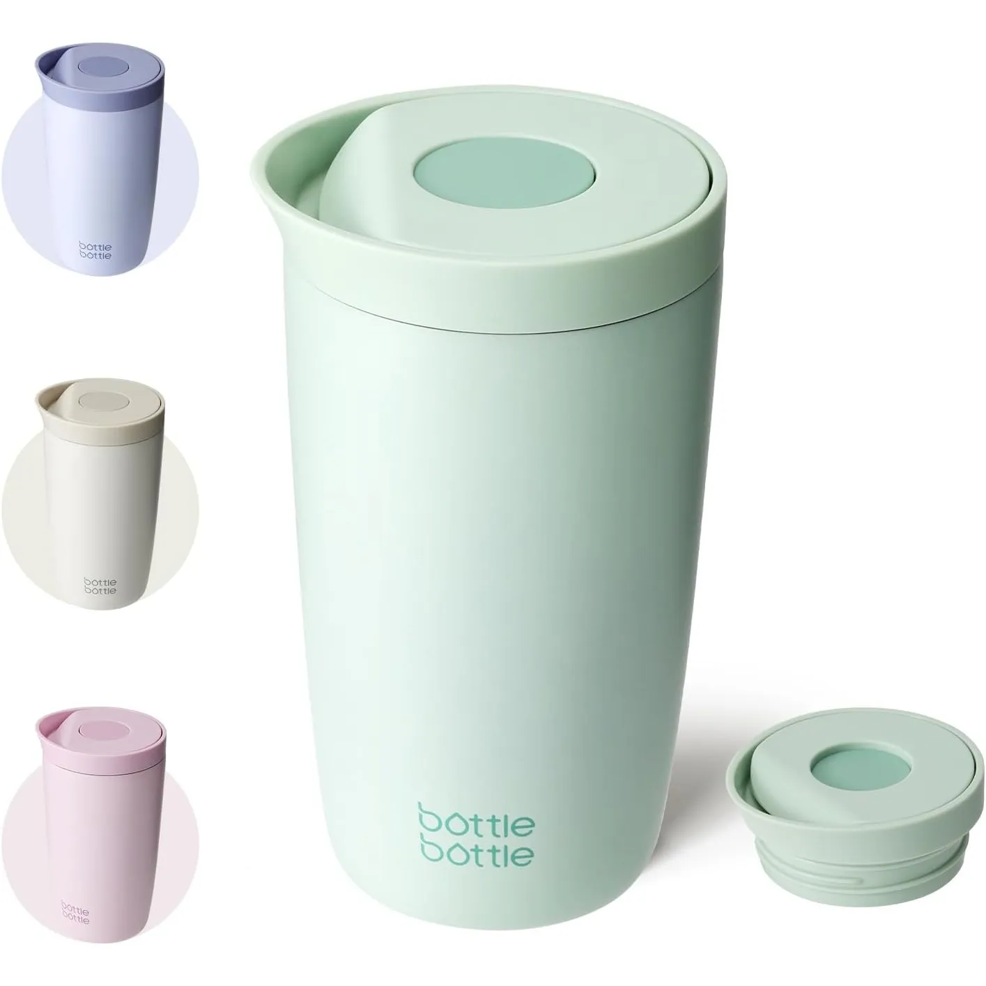 BOTTLE BOTTLE Thermobecher 350ml für Kaffee oder Tee, auslaufsicher und Easy Quick-Press-Verschluss, Isolierbecher Trav…