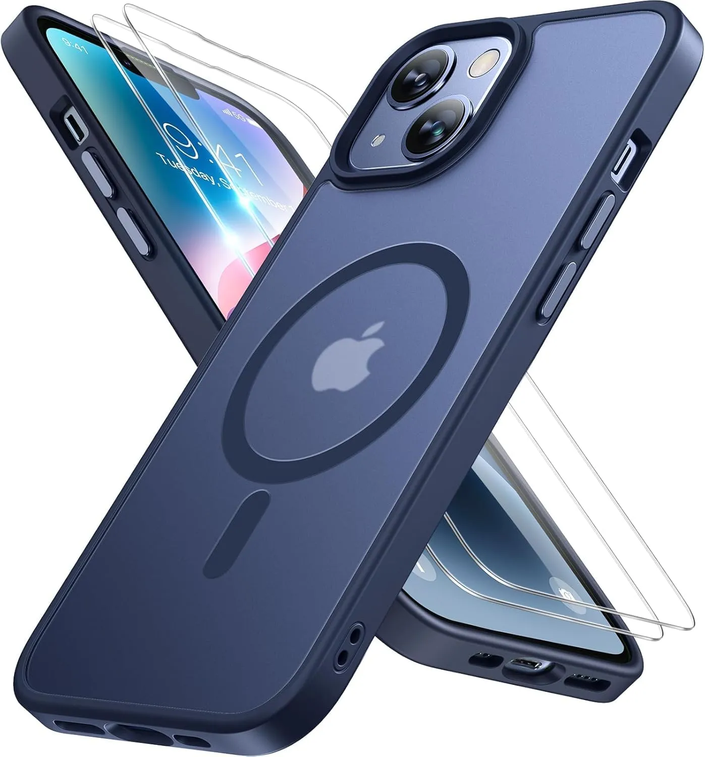 Miracase Magnetisch für iPhone 14 Hülle Kompatibel Mit MagSafe[mit 2 Schutzglas] Militärnorm Schutz Anti-Fingerabdruck …