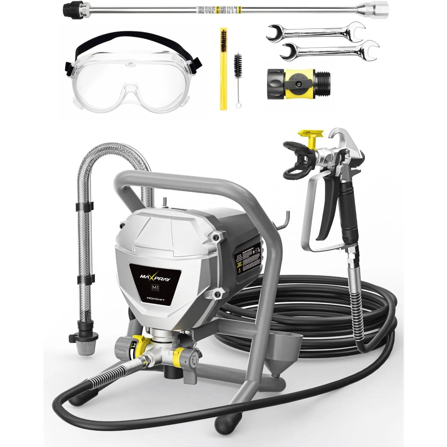 InoKraft MaXpray M1 Airless-Farbspritzgerät, 3000 PSI, 1,17 l/min