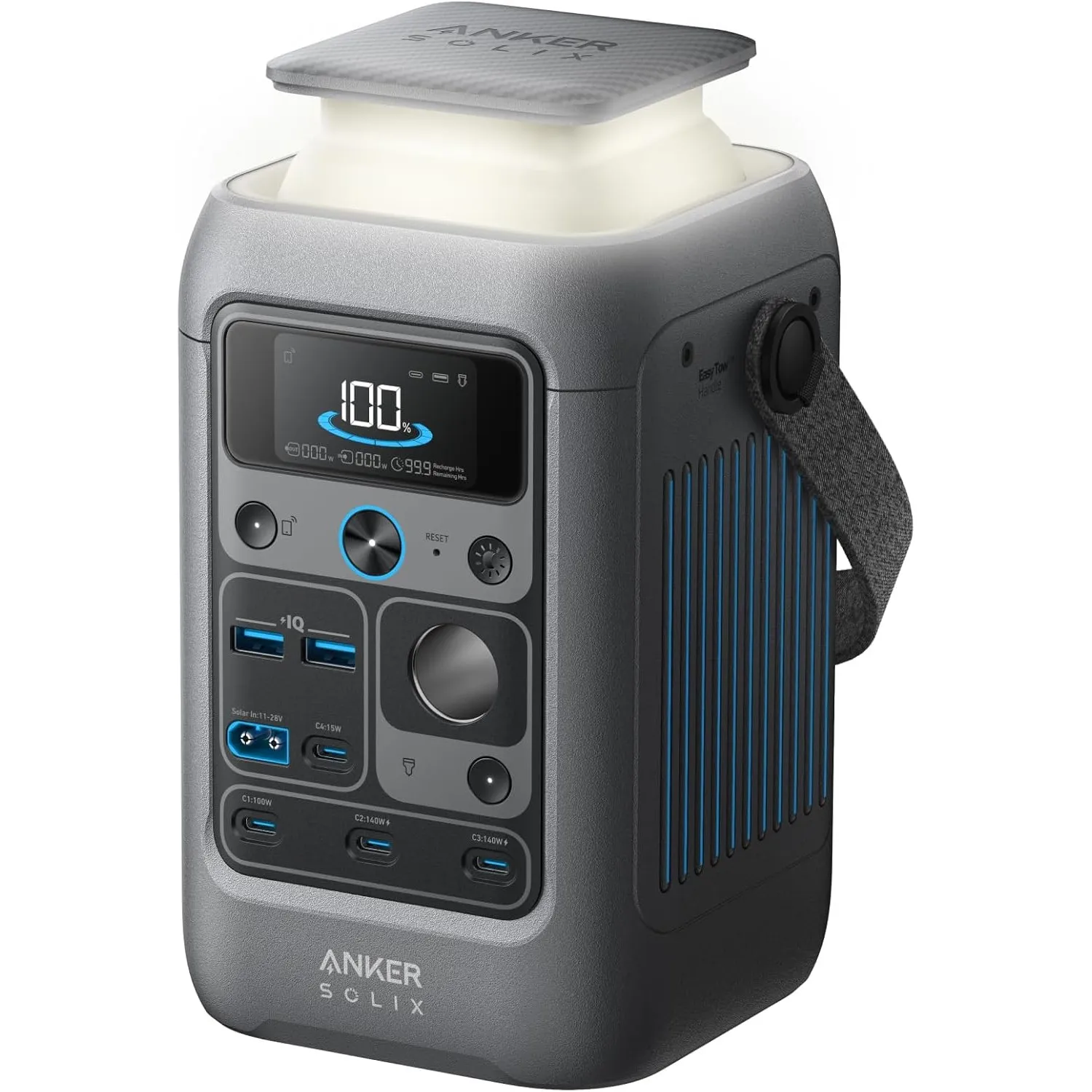 Anker SOLIX C300 DC Powerbank Powerstation, 288Wh Akku für mehrere Geräte | LiFePO4 Akku, 300W Solargenerator, Für Camp…