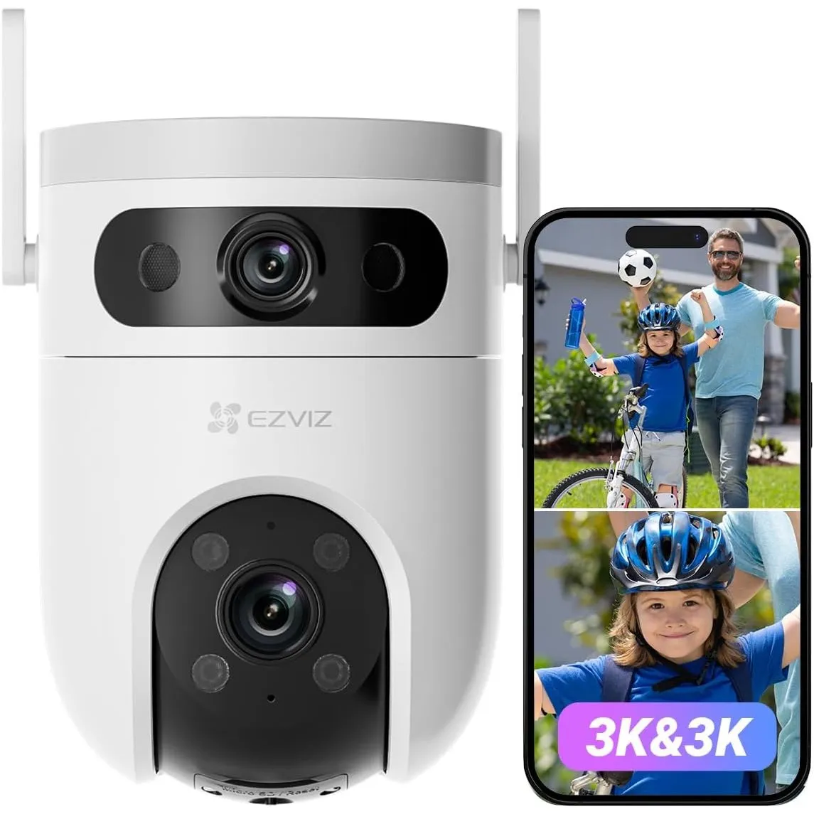 EZVIZ 5MP+5MP Überwachungskamera Aussen WLAN mit Dual-Lens, 2,4 & 5GHz WLAN, 360° Pan & Tilt Überwachung Outdoor, KI-Er…