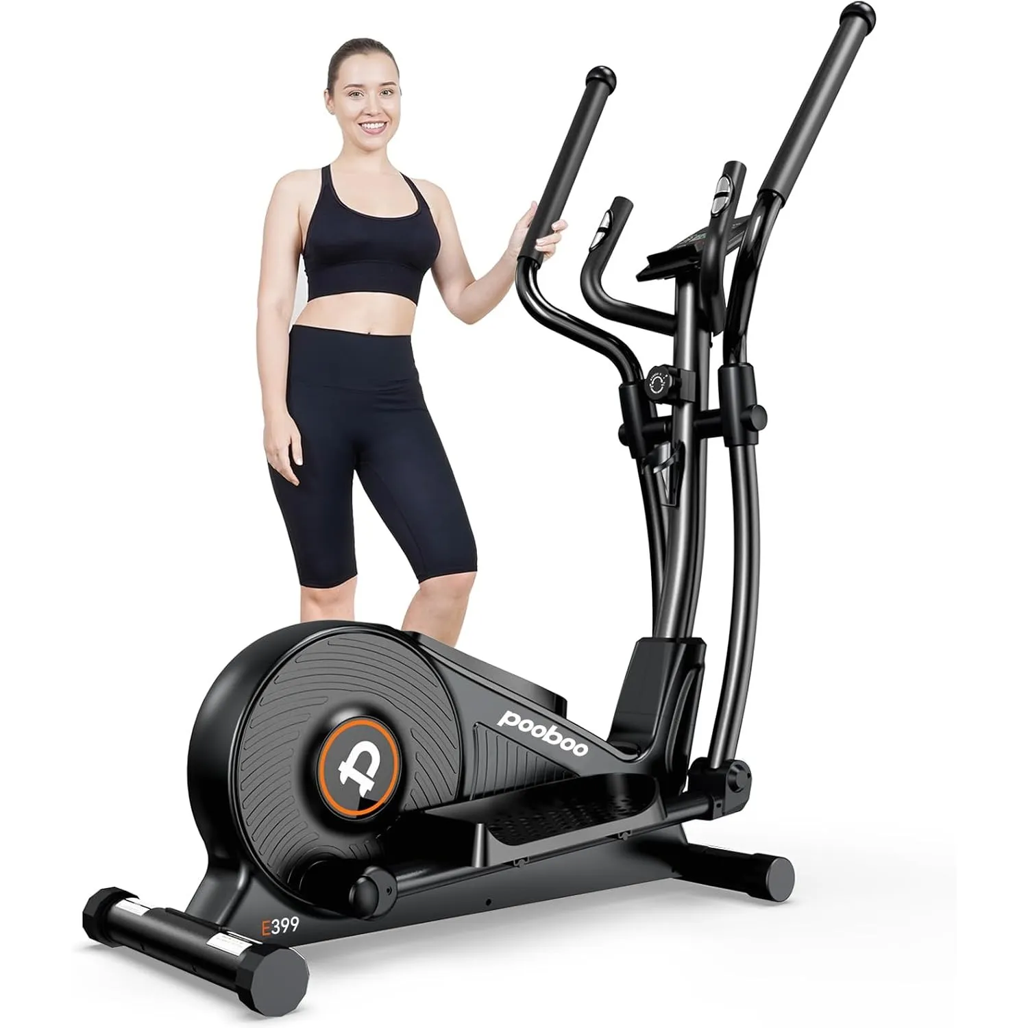 pooboo Elliptischer Crosstrainer mit 16-stufigem Widerstand und hyperleisem Magnetleitsystem, Ellipsentrainer für zu Ha…