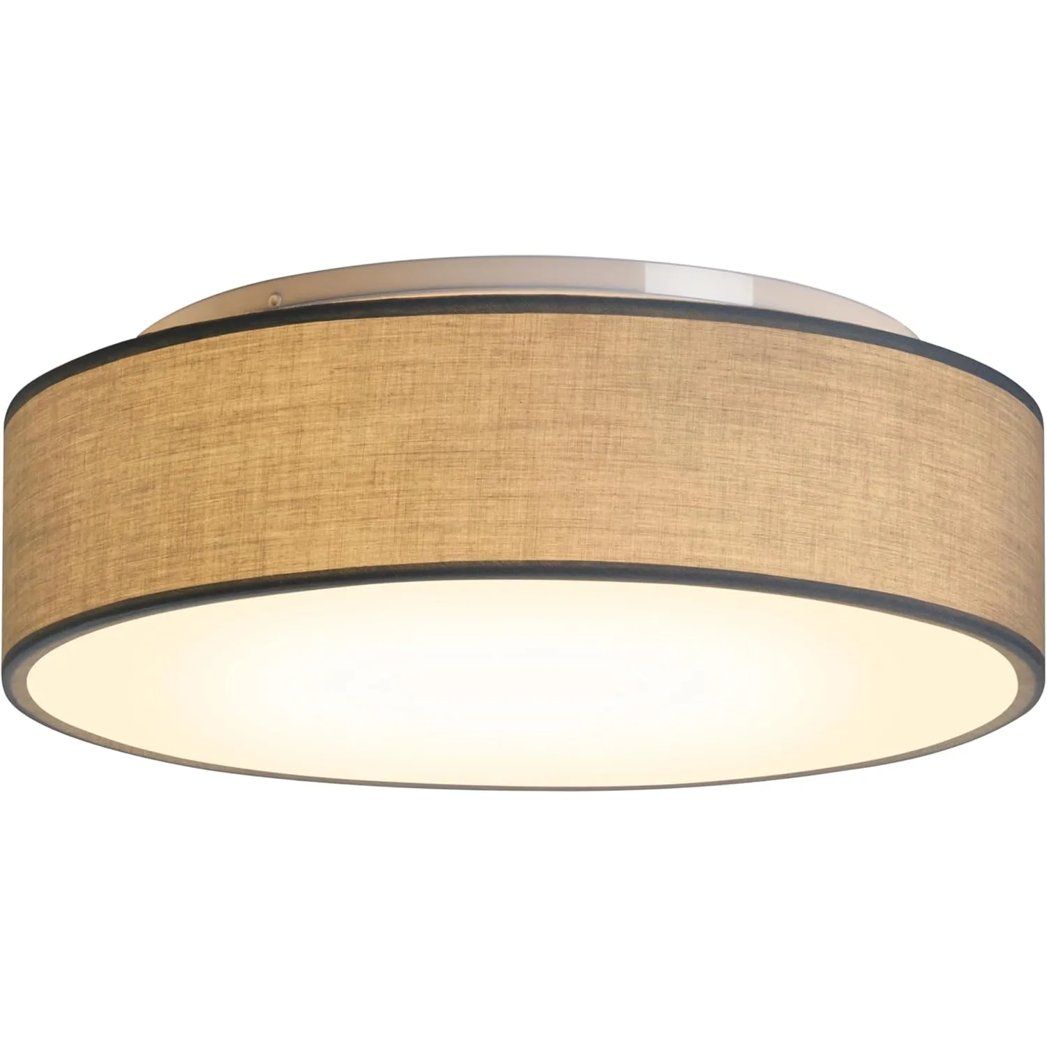 Zedelmaier Deckenlampe Stoff Rund 38cm E27x2 max.40W Deckenleuchte Taupe Stoffschirm Wohnzimmer Schlafzimmer Küche Flur…