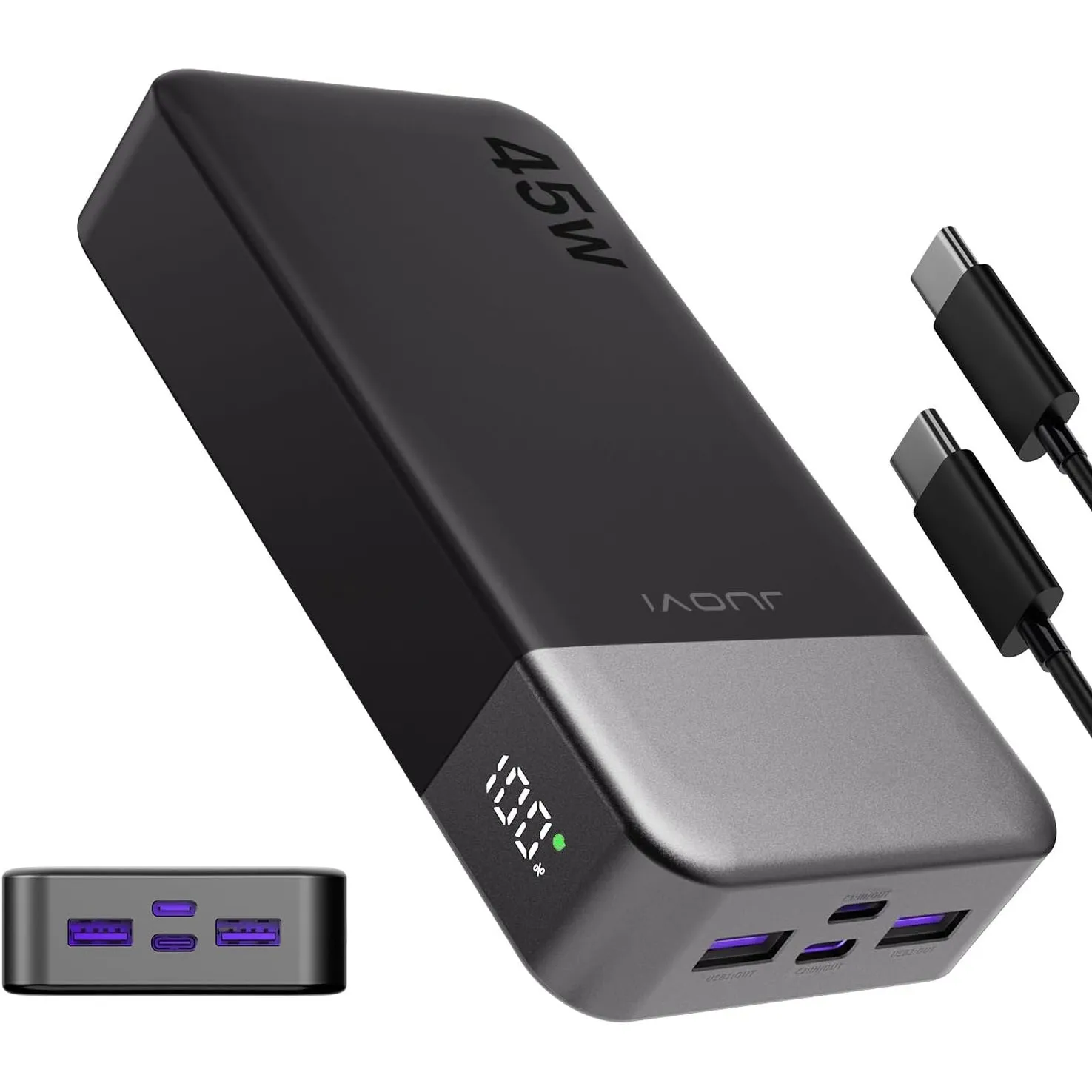 JUOVI Power Bank, Powerbank 20000mah 45W Externe Handyakkus Schnellladung
