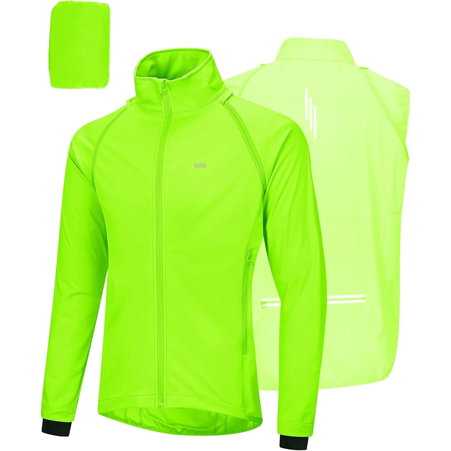 33,000ft Fahrradjacke Herren Wasserdicht Atmungsaktiv UV-Schutz Leicht Fahrradweste mit Abnehmbaren Ärmeln, Reflektiere…