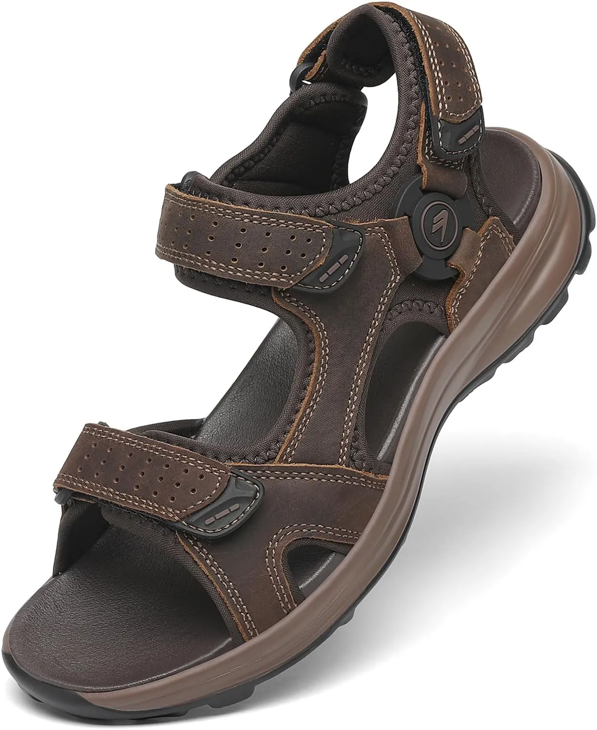 FLARUT Men's Sandals Summer Hiking Shoes Trekking Sandals Outdoor Sports Leather Beach Hiking Sandals Open Toe Hiking S…