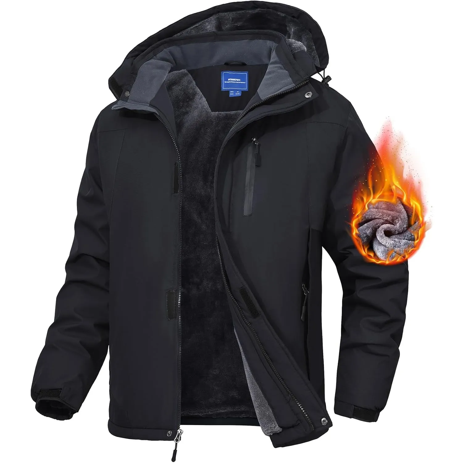 Zoofly Skijacke Winterjacke Herren Warm Wasserdicht Outdoor jacken für Männer Winddicht Snowboardjacke mit Abnehmbarer …