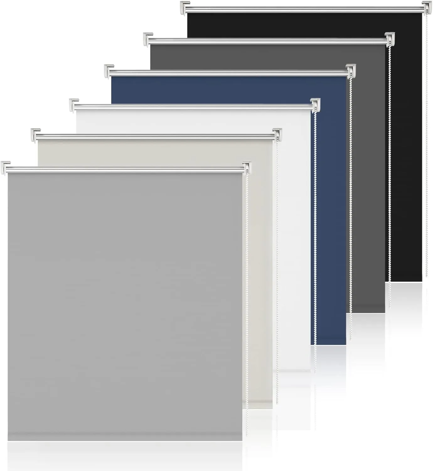 Verdunklungsrollo ohne Bohren Hellgrau B90 x H230 cm Klemmfix Rollo Innenrollo Thermorollo Klemmrollo für Fenster