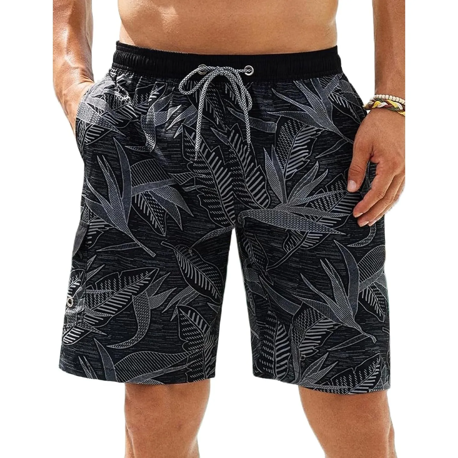 APTRO Herren Badehose Lang Badeshorts Schnelltrocknend Boardshorts Freizeit Short mit Innenslip