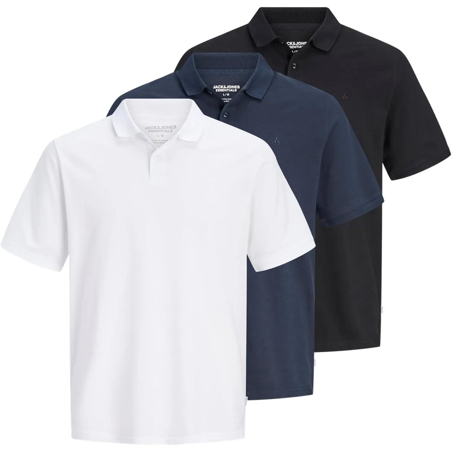 Jack & Jones Herren Jjebasic Polo Ss 3pk Mp Noos Jjebasic Polo Ss 3Pk Mp Noos (3er Pack)