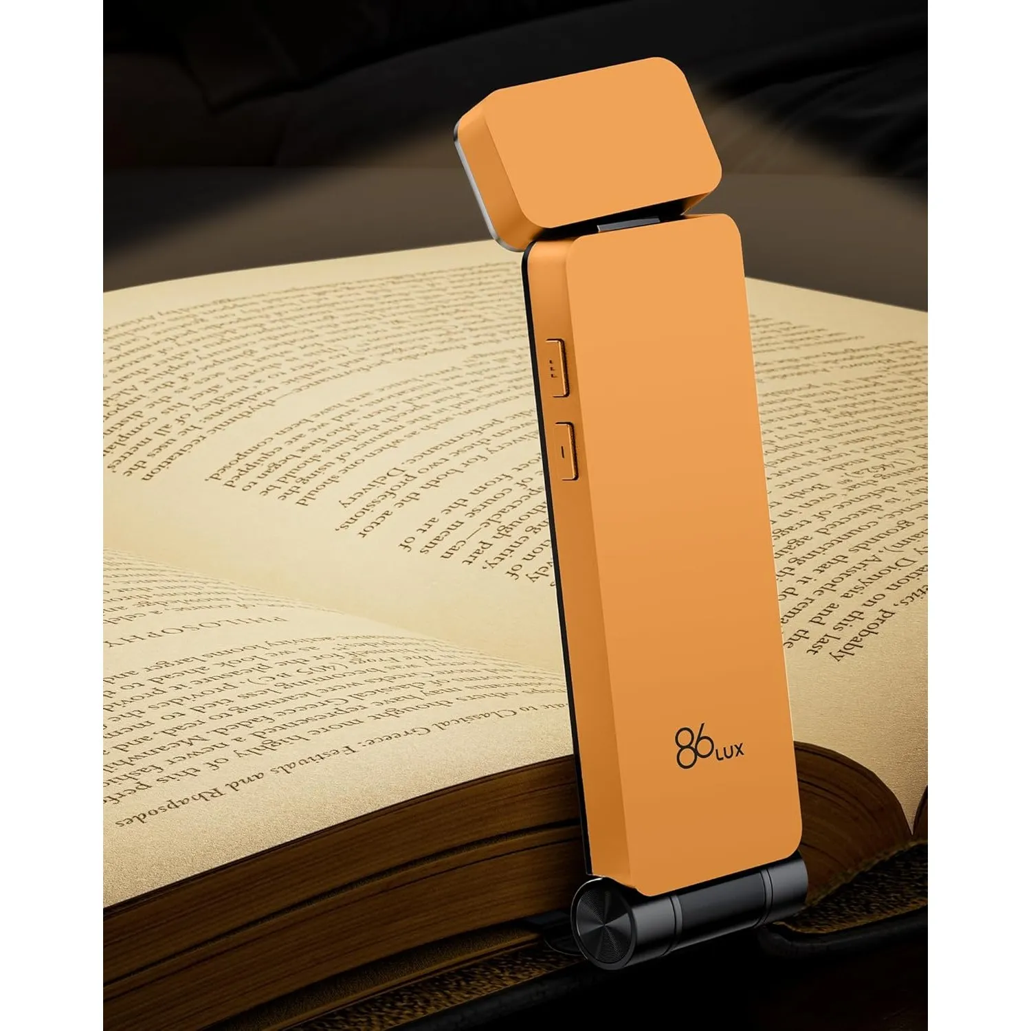 86lux Leselampe,Wiederaufladbare Buchlampe zum Lesen im Bett，Ultraleichte LED Klemmlampe mit 3 Bernsteinfarben und Stuf…
