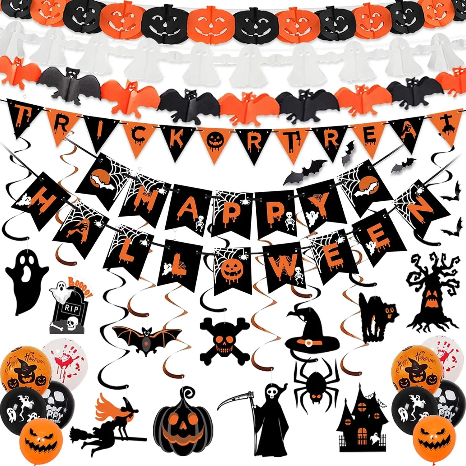AMLOOPH Halloween Deko Innen Set - Gruselige Party Dekoration