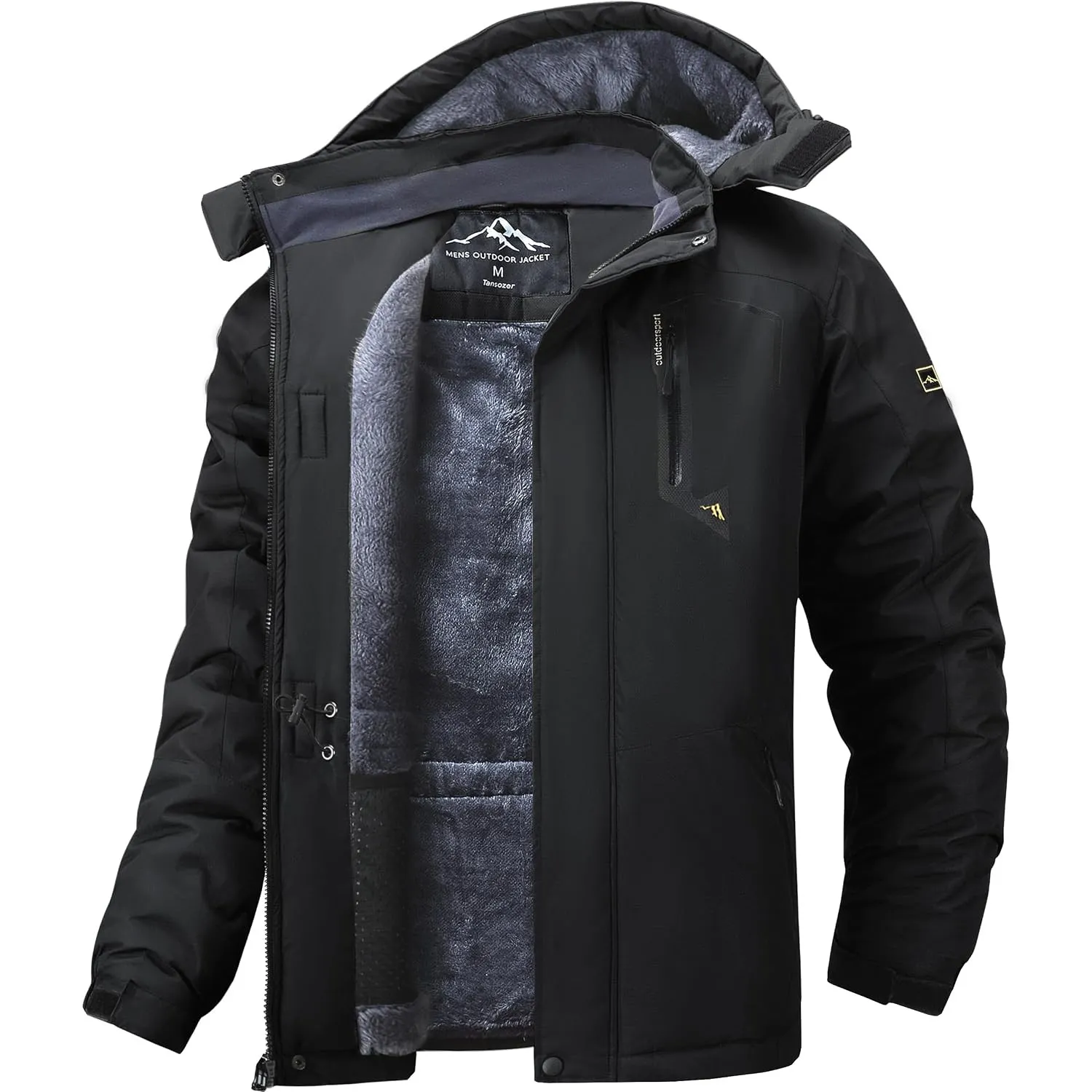Tansozer Winterjacke Herren Wasserabweisend Warm Gefüttert