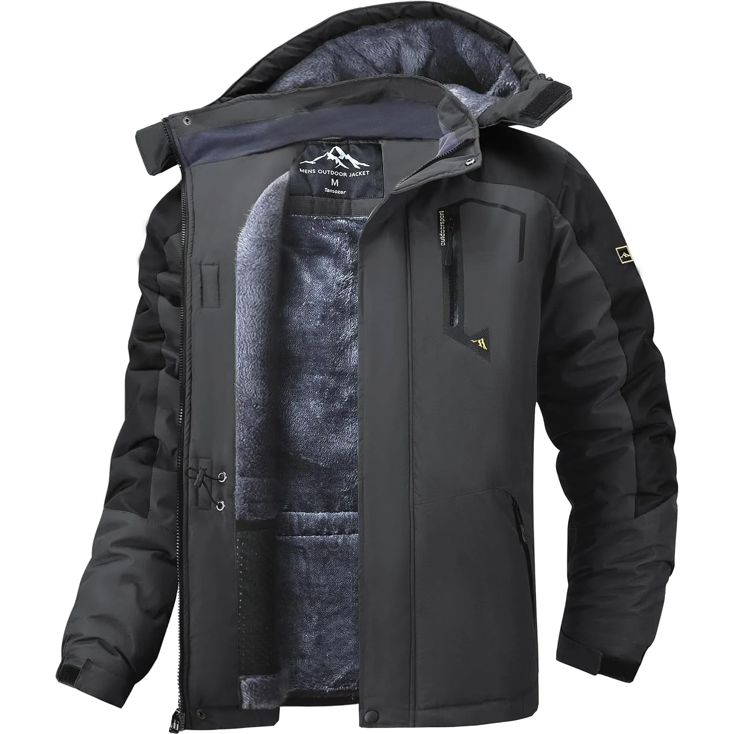 Tansozer Winterjacke Herren Wasserabweisend Warm Gefüttert
