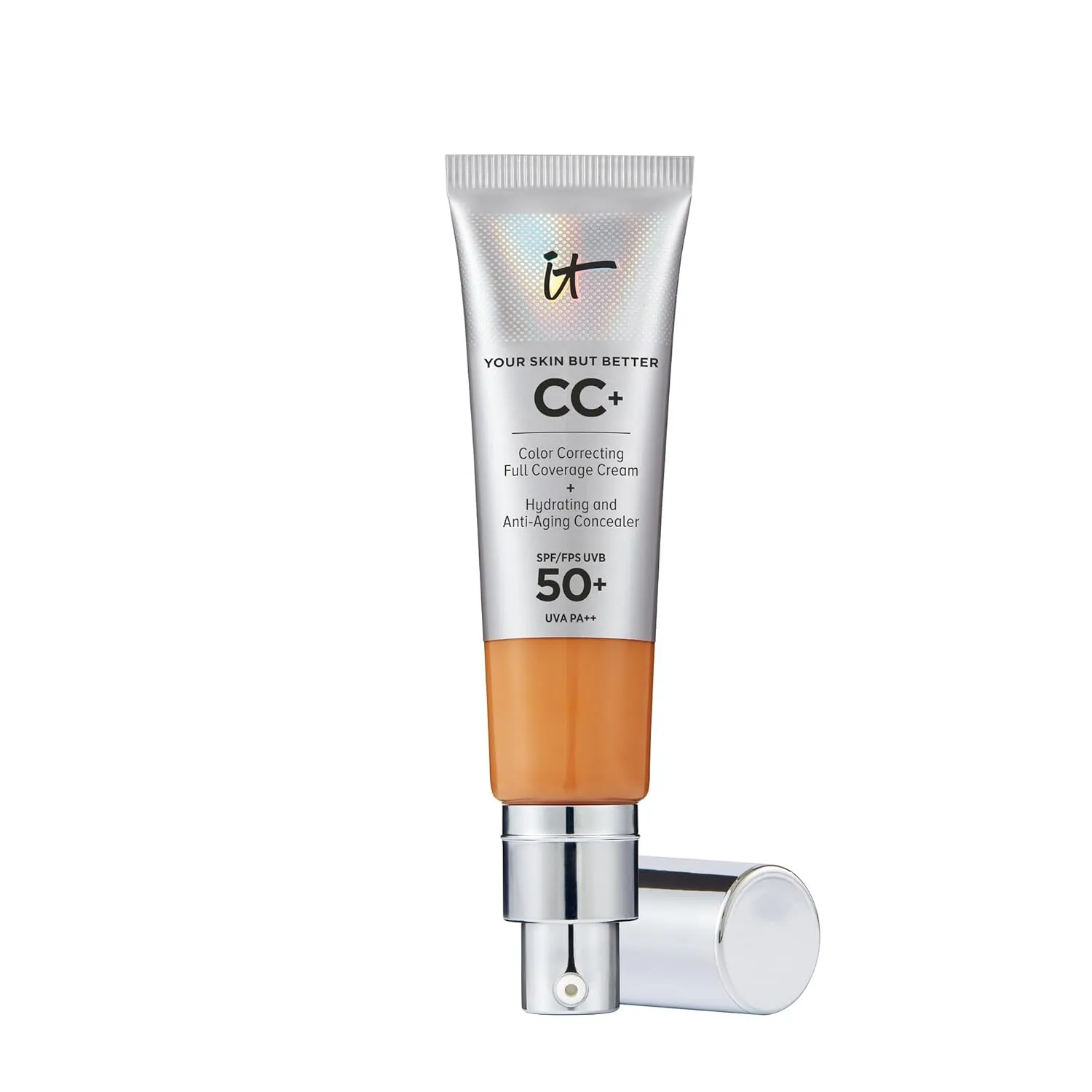 IT Cosmetics Your Skin But Better CC Cream LSF 50+, Hochpigmentierte Mehrzweck-Creme mit LSF 50, Getönte Anti-Aging-Tag…
