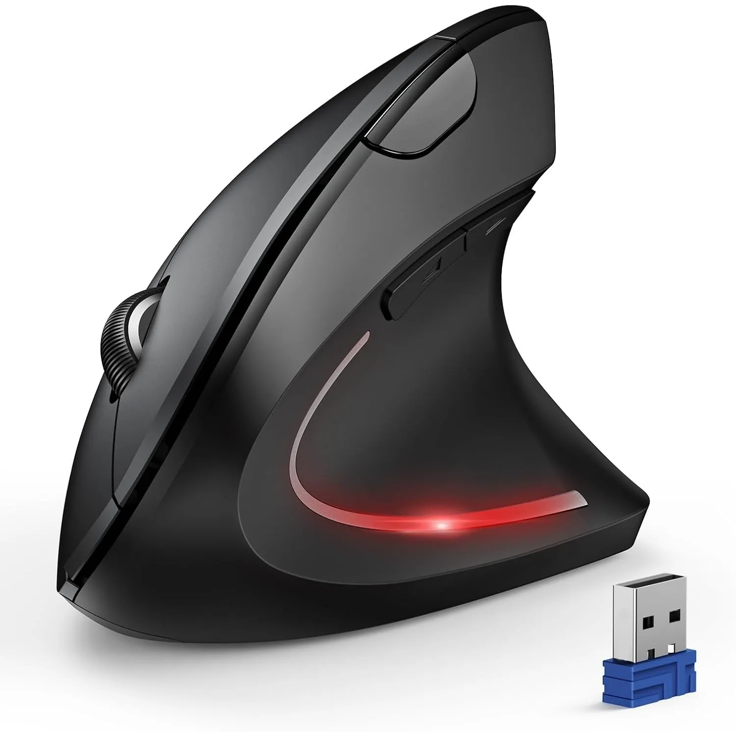 TECKNET Ergonomische Maus, Kabellose Bluetooth Vertikale Maus(BT 5.0+BT 3.0+2.4G), 6 Einstellstufen bis 4800 DPI, Optis…