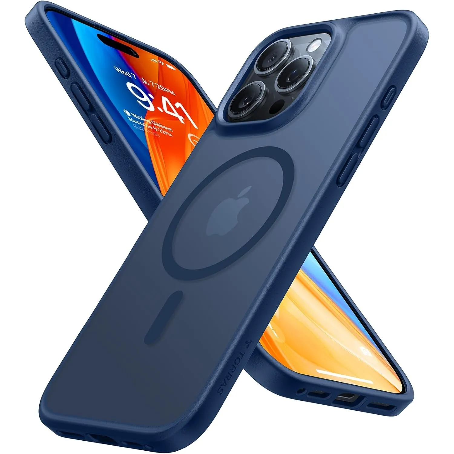 TORRAS Guardian-Mag für iPhone 16 Pro Max Hülle für MagSafe Blau | MagSafe-kompatibel, Zertifizierter Militärschutz, st…
