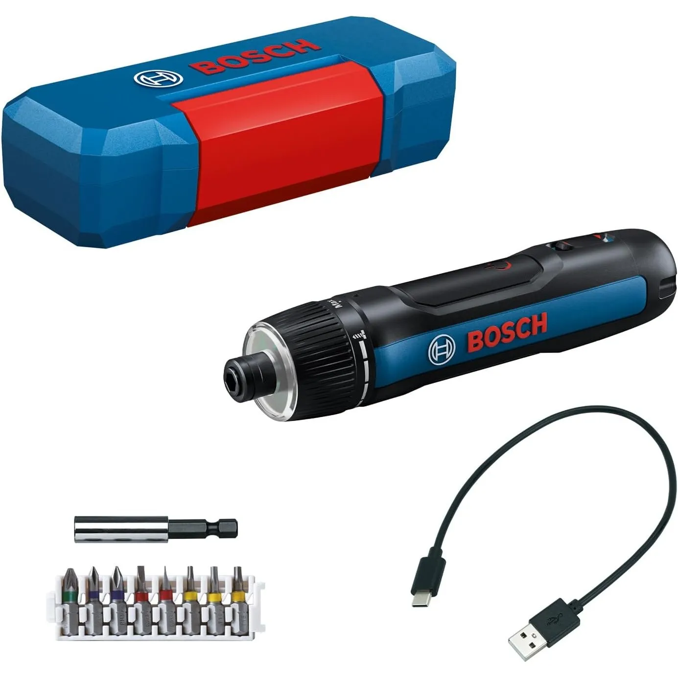 Bosch PRO Akkuschrauber Bosch GO 3 (inkl. 8-teiligem Bit-Set, Bitaufnahme, USB-C-Kabel, Mini-Koffer)