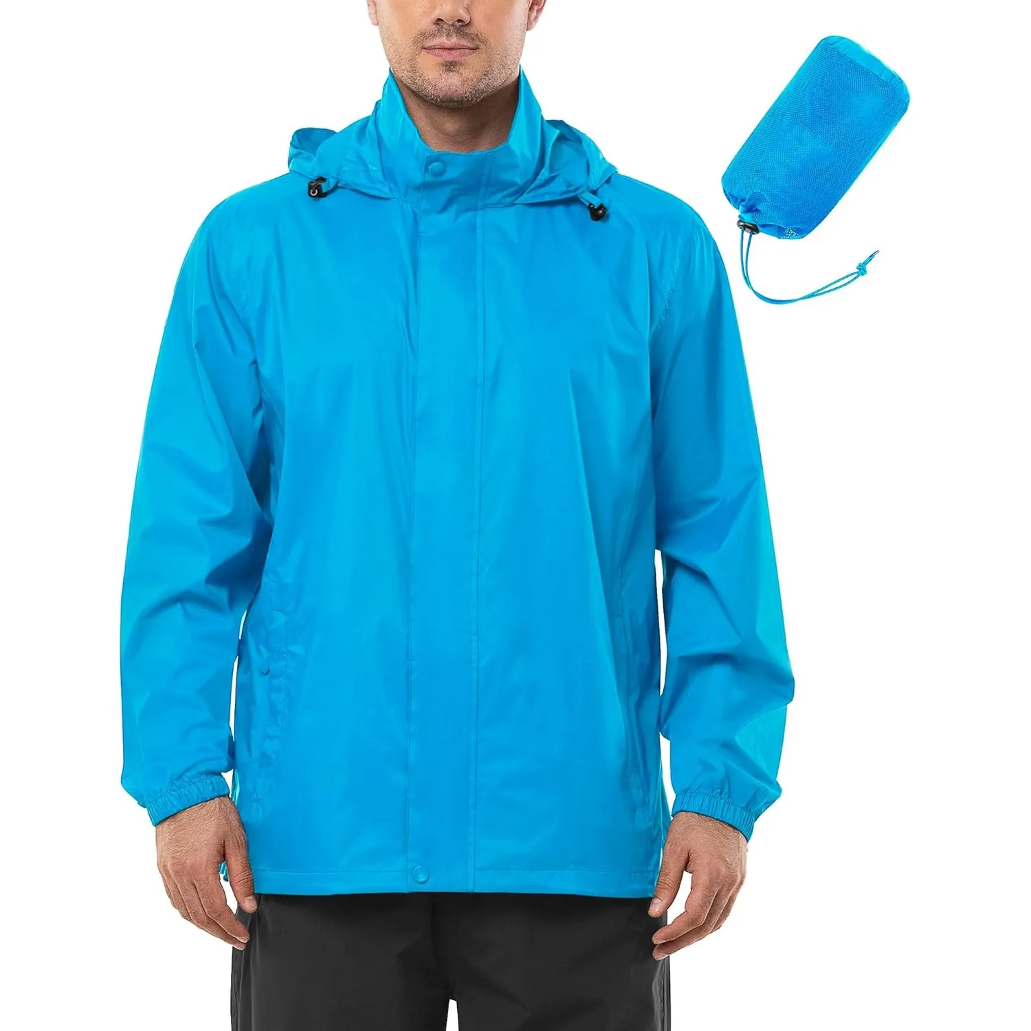 Outdoor Ventures Regenjacke Herren Wasserdicht Ultraleichte Dünne Faltbare Regenmantel Atmungsaktiv Fahrrad Regenjacke …