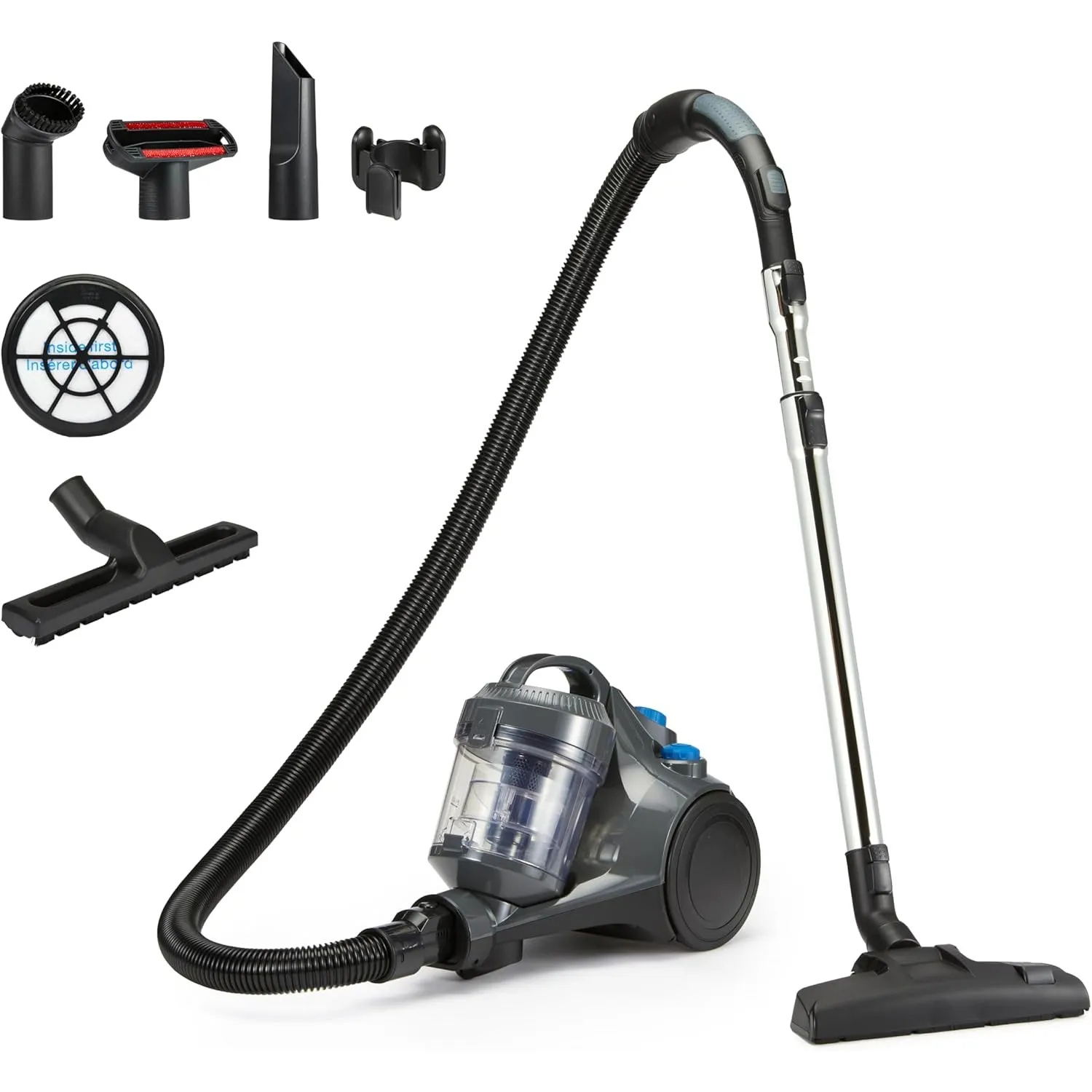 Amazon Basics Leichter, Kabelgebundener, Beutelloser Bodenstaubsauger, 850W, 1,3l Fassungsvermögen