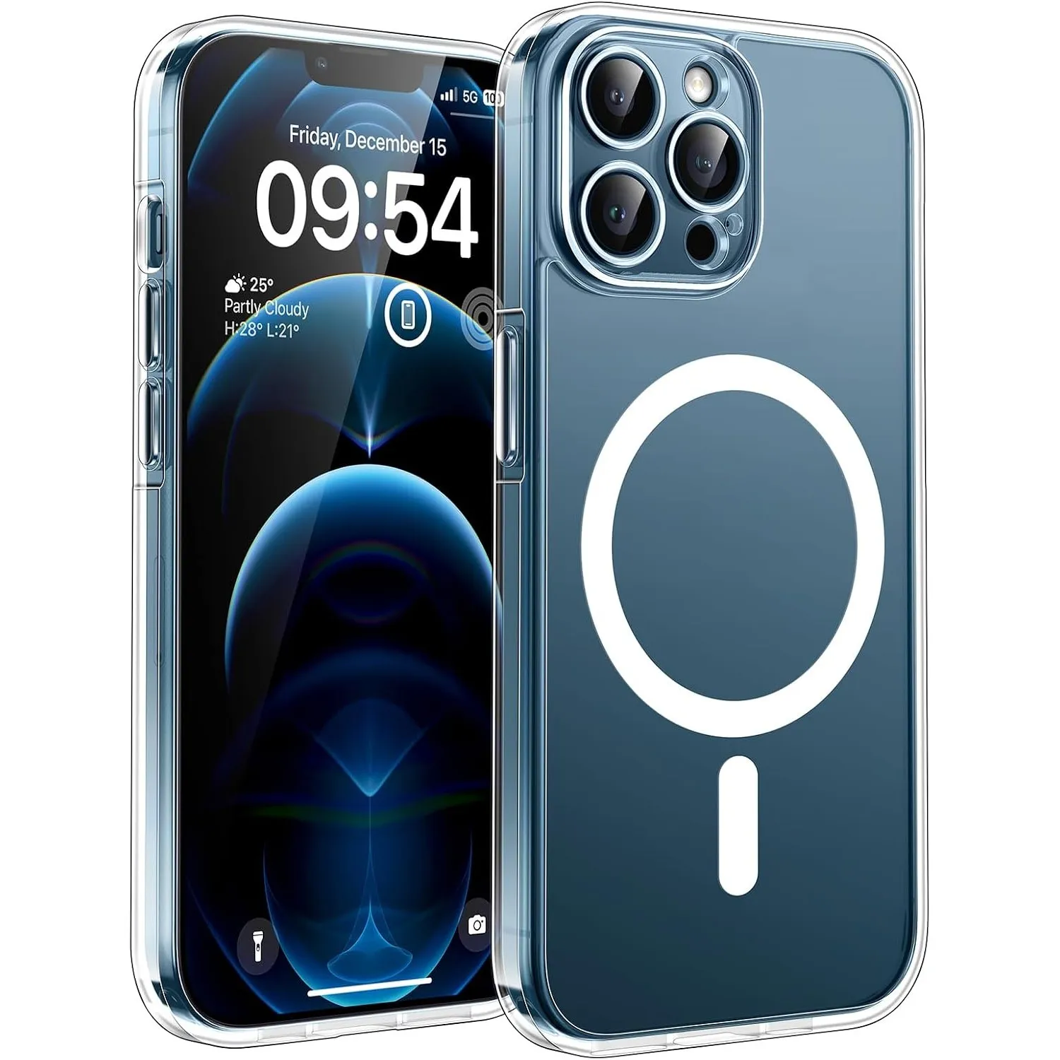 TOCOL für iPhone 12 Pro Max Hülle, Kompatibel mit MagSafe, Transparent