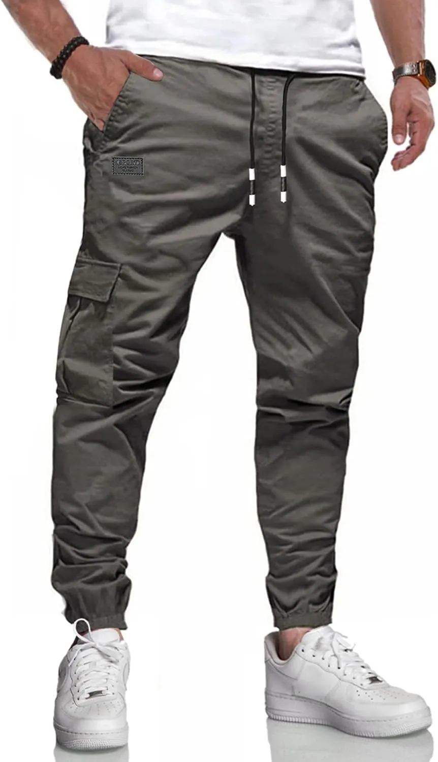 LIUPMWE Herren Hose Chino Cargo Hose Jogginghose Herren Baumwolle Casual Sweatpants Herren Freizeithose Elastische Pant…