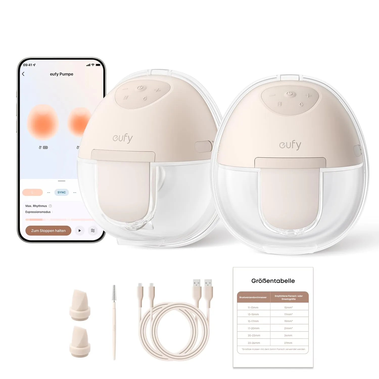 eufy Security Portable Breast Pump E10, Hands-Free Electric Breast Pump with App Control, Adjustable Smart Rhythm, Hosp…