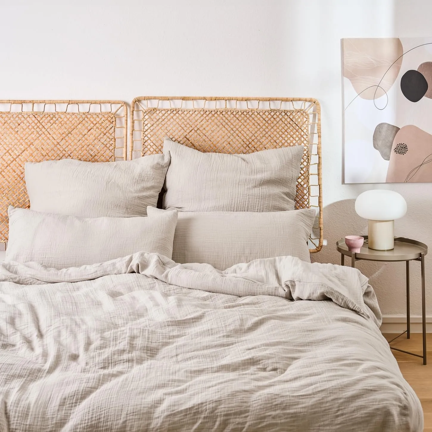 Blumtal Muslin Bed Linen 155 x 220 cm + 40 x 80 cm - Oeko-Tex Certified Bed Linen 155 x 220 cm Muslin Made of 100% Cott…