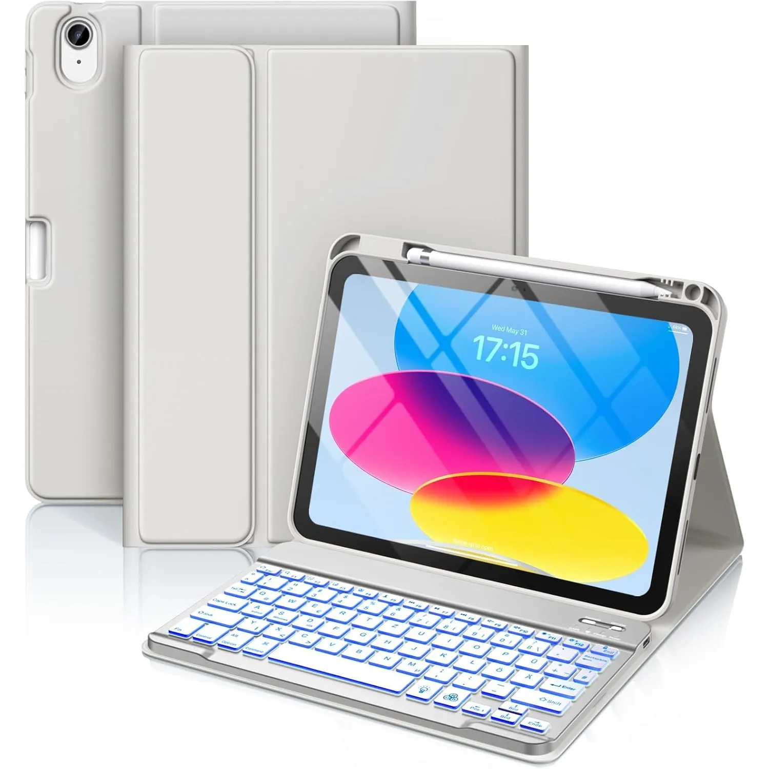 Vobafe Hülle mit Tastatur für iPad A16 11 10 Generation 2025/2022 11/10.9"