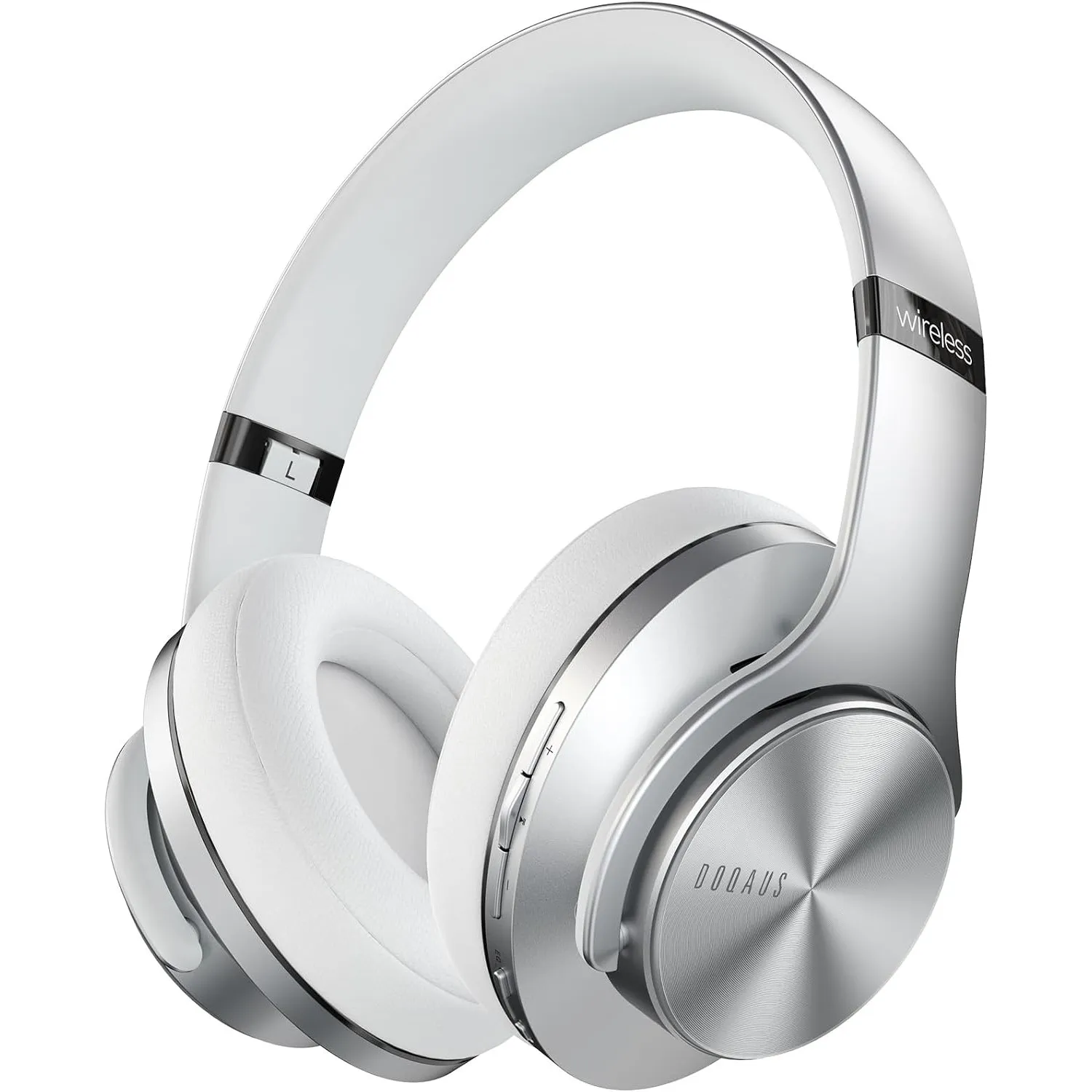 DOQAUS Kopfhörer Kabellose Bluetooth mit App-Steuerung,Silber | Bluetooth Kopfhörer Over Ear mit 9 EQ-Modi,90 Std.Akku,…