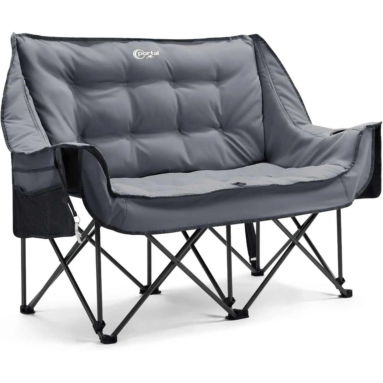 Portal Campingstuhl faltbar Campingsofa für 2 Personen 272kg belastbar | Super Weich mit Lagerungstasche Doppel Klappst…