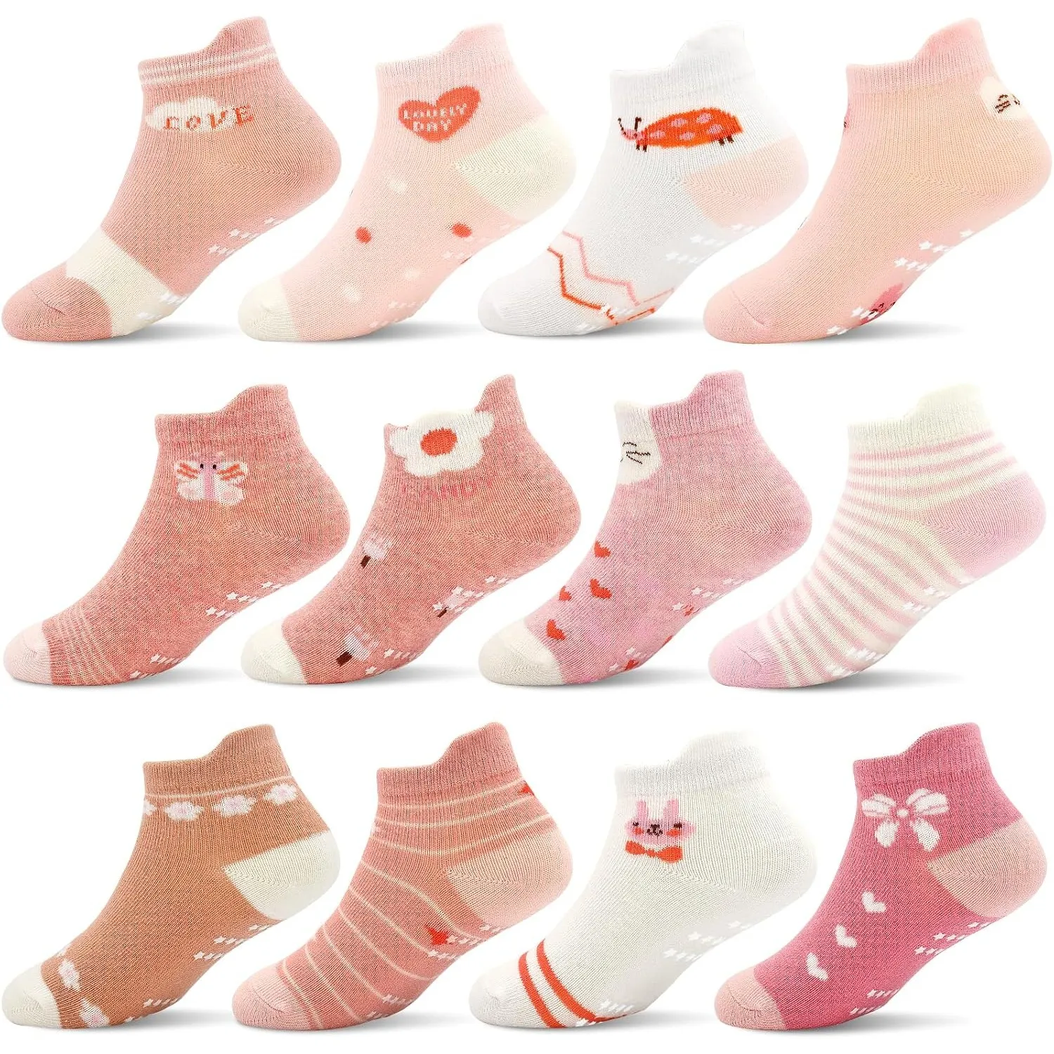 GRPSKCOS Stoppersocken Kinder 12 Paar Rutschsocken Socken Kinder ABS Socken Antirutschsocken für 6-12 Monate 1-7 Jahre …