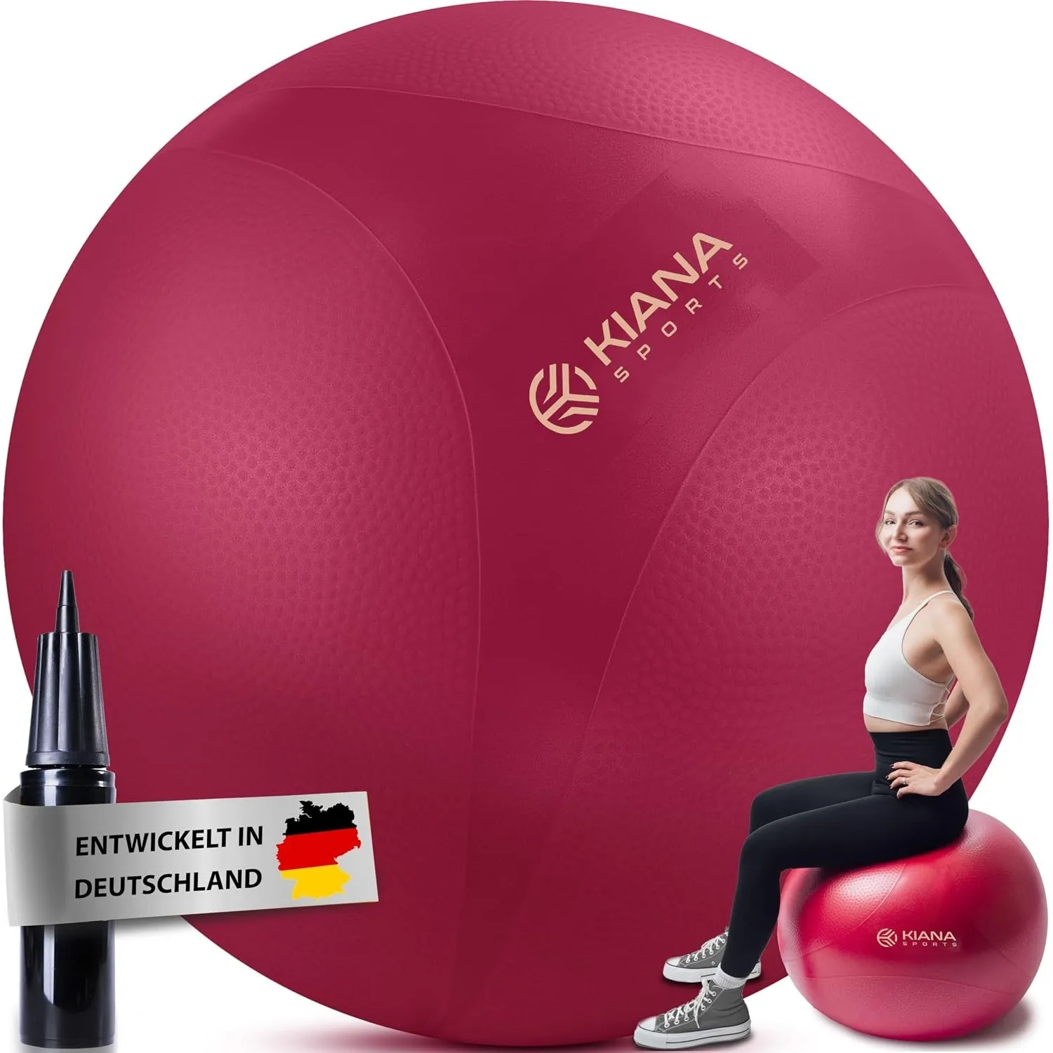 KIANA SPORTS Gymnastikball & Sitzball – Yoga Ball für Fitness & Büro