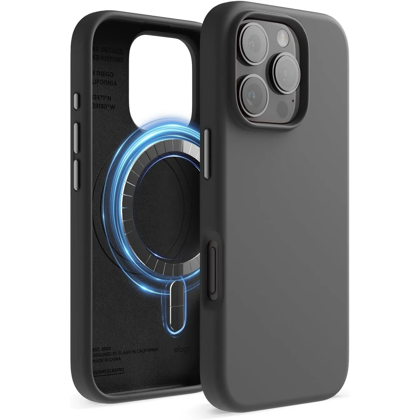 elago Magnetisch Silikon Hülle Kompatibel mit iPhone 16 Pro Hülle 6,3 Zoll, Kompatibel mit Allen MagSafe-Zubehör - Eing…