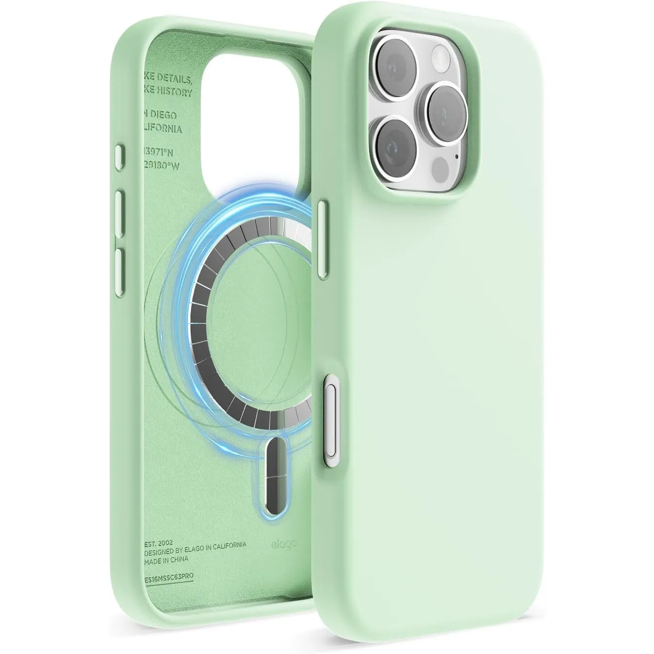 elago Magnetisch Silikon Hülle Kompatibel mit iPhone 16 Pro Hülle 6,3 Zoll, Kompatibel mit Allen MagSafe-Zubehör - Eing…