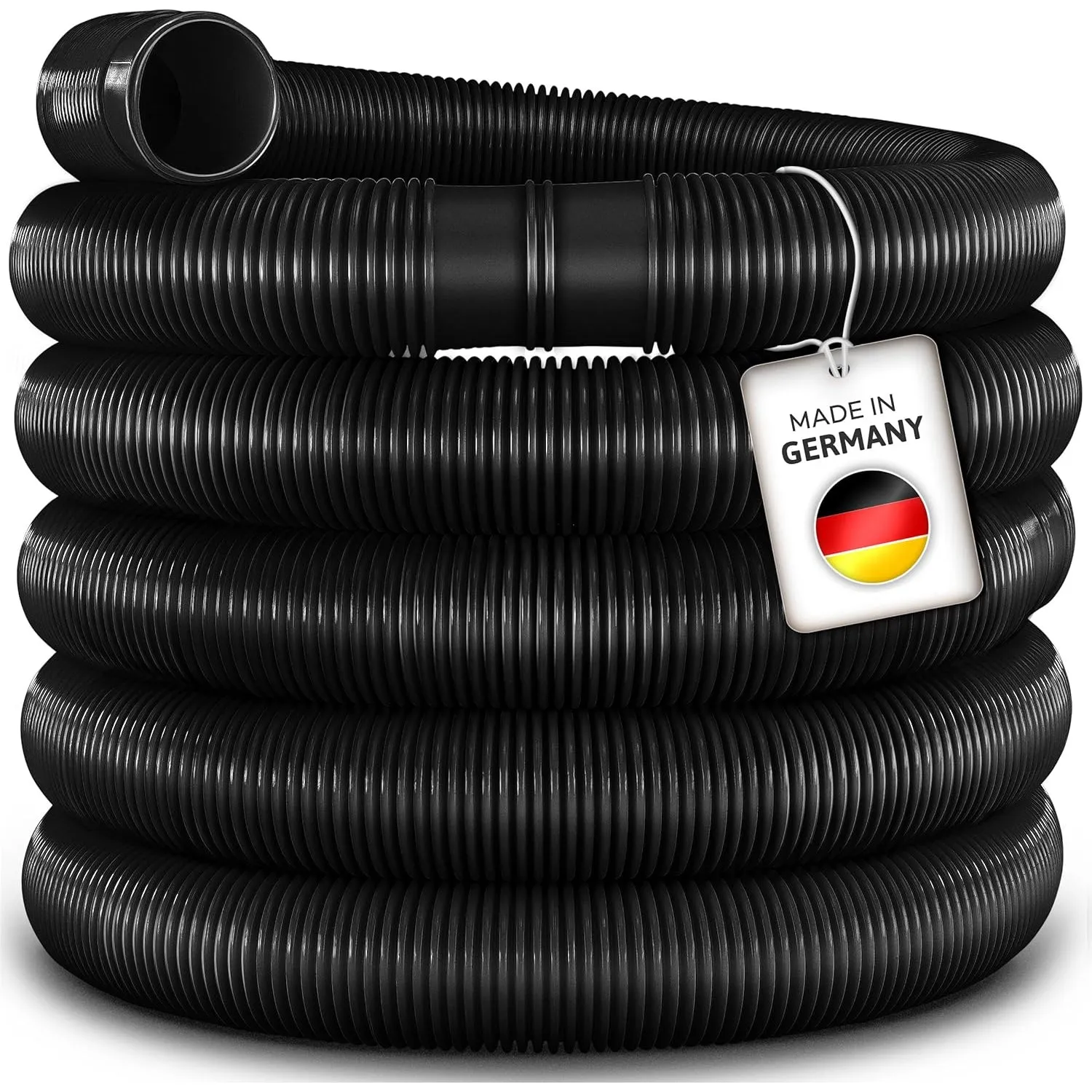 tillvex® Poolschlauch 30m Ø38mm Solarschlauch mit Muffen - Made in Germany | Schwimmbadschlauch für Pool und Schwimmbec…