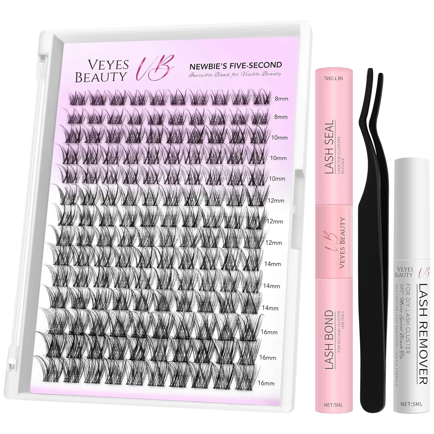 VEYESBEAUTY Wimpern Extensions Set Cluster Lash Extension LuxeBold 8-16mm