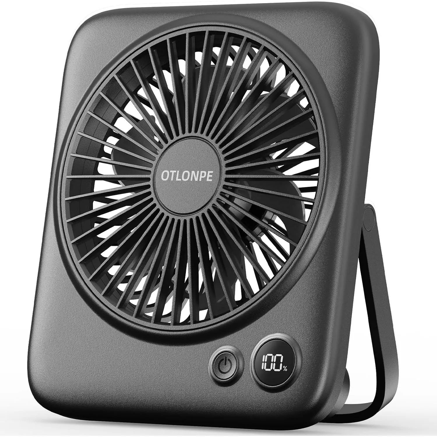 Otlonpe Tischventilator Leise, 4000mAh Akku Tisch Ventilator Tragbar, 23H Laufzeit Tischventilatoren Klein mit LED-Anze…